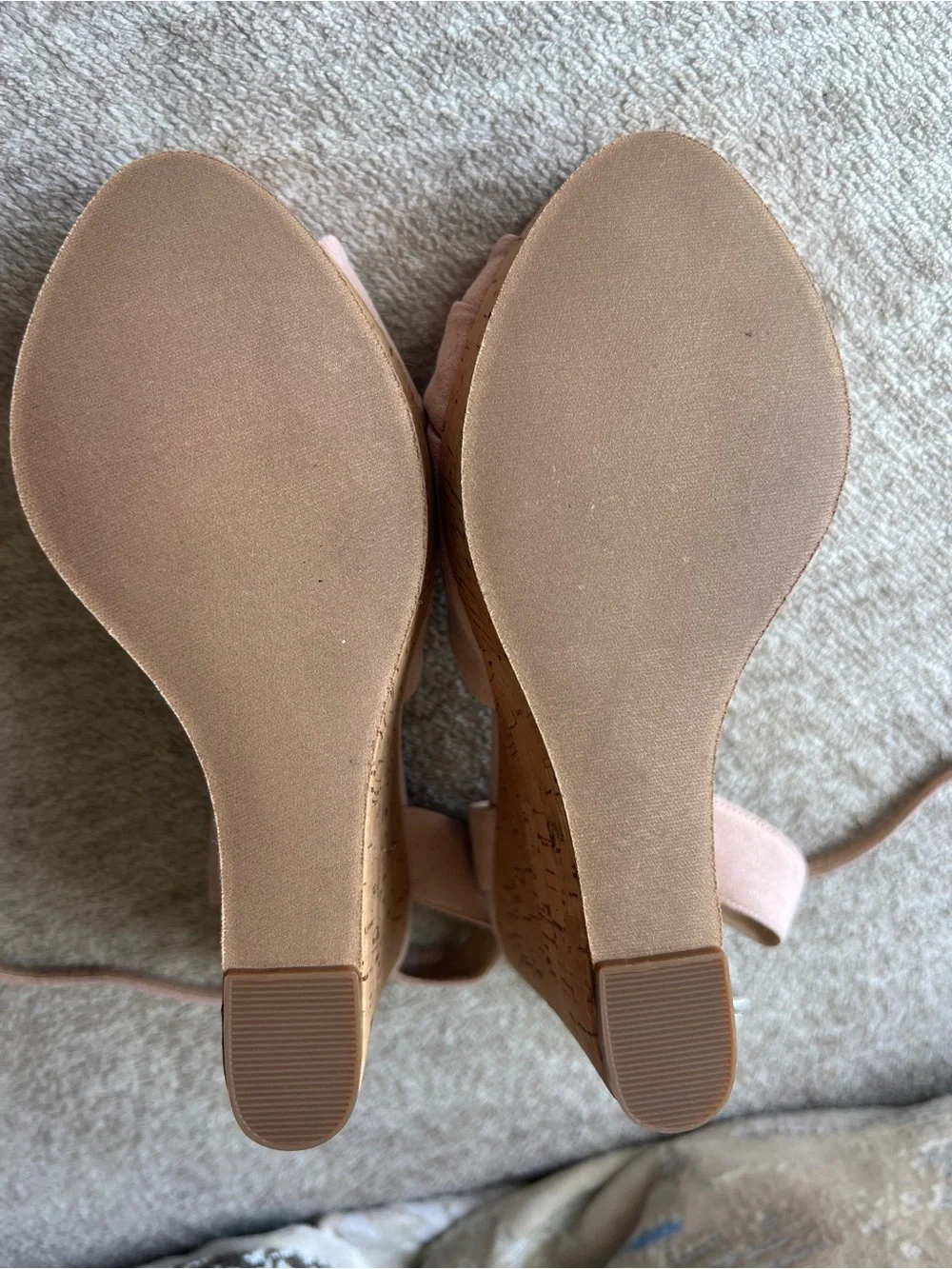 BP. Arya Platform Wedge Sandals Baby Blush (Pink) Size 6 1/2 / Faux Suede / Cork